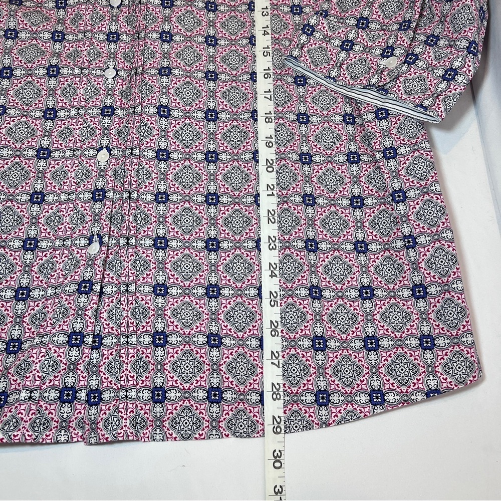 Foxcroft 3/4 Sleeve Wrinkle Free Button Down Shirt- Size 22W Geometric Pattern - Picture 9 of 9